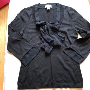 Talbots NWOT black sweater PS with bow